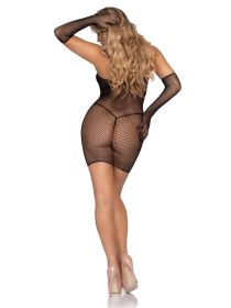 2 Pc. Fishnet Tube Dress and Gloves  One Size