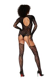 Teddy Bodystocking With Fingered Gloves  One Size